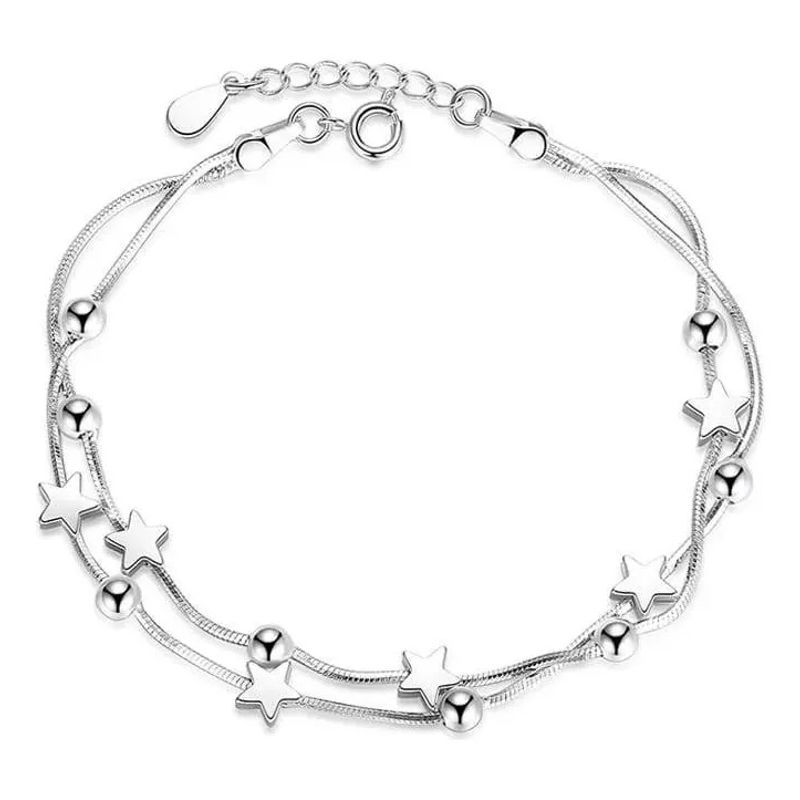 GENERICO - Pulsera De Plata 925 Estrellas Esfera