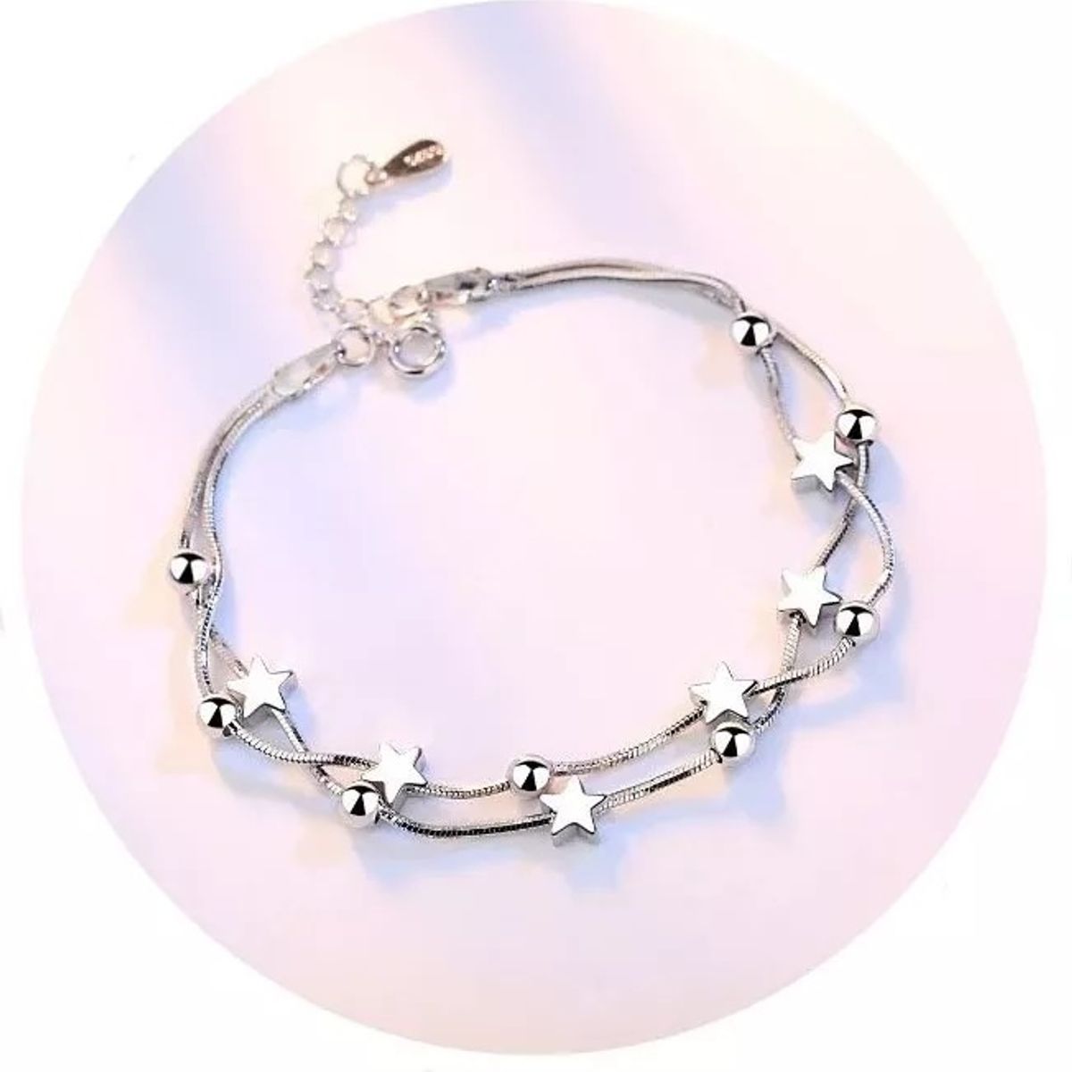 GENERICO - Pulsera De Plata 925 Estrellas Esfera