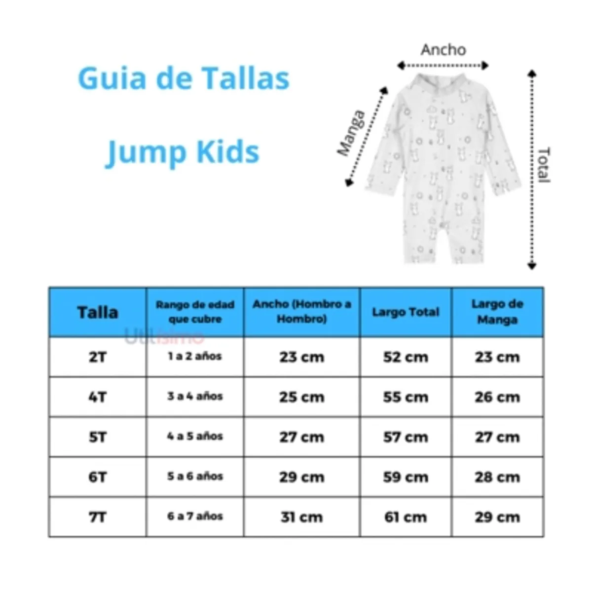 JUMP KIDS - Traje de Baño Enterito Manga Larga Niño Jump Kids Floreado.