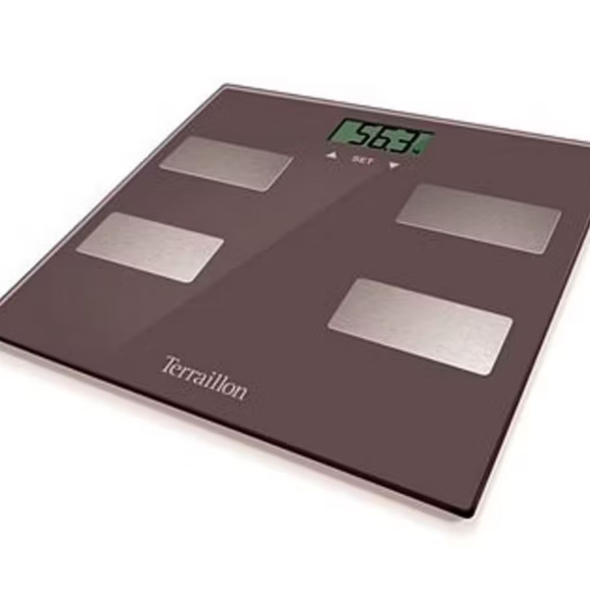 TERRAILLON - PESA DE BAÑO DIGITAL MEDICION DE GRASSA TERRAILLON SCAN CHESTNUT