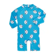 JUMP KIDS - Traje de Baño Enterito Manga Larga Niño Azul.