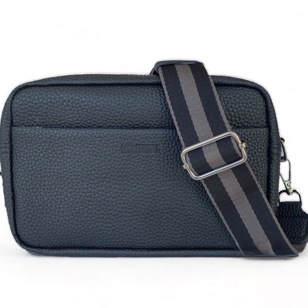 MONTREAL - Bandolera Cartera Cuero Sintético Crossbody con Strap Rayado
