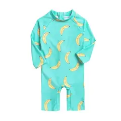 JUMP KIDS - Traje de Baño Enterito Manga Larga Niño Verde.