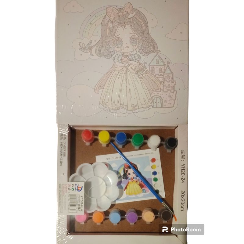 GENERICO - KIT PINTURA ACUARELA  20X20  NIÑA