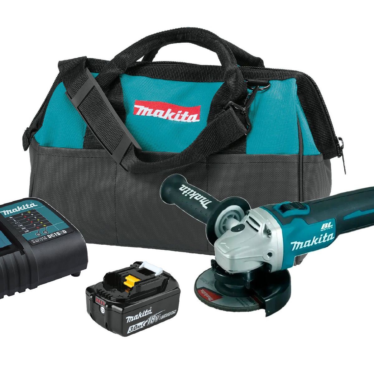 MAKITA - Esmeril Angular Inalámbrico 18v Makita Dga454z + 1 Bateria