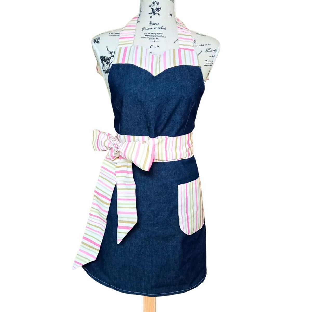 GENERICO - Delantal de cocina Mujer Modelo Magnolia mezclilla