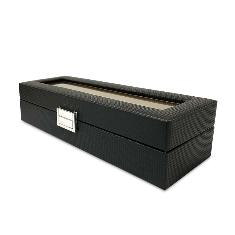 MUNDO ONLINE - Estuche Organizador 6 Separaciones Eco cuero Negra