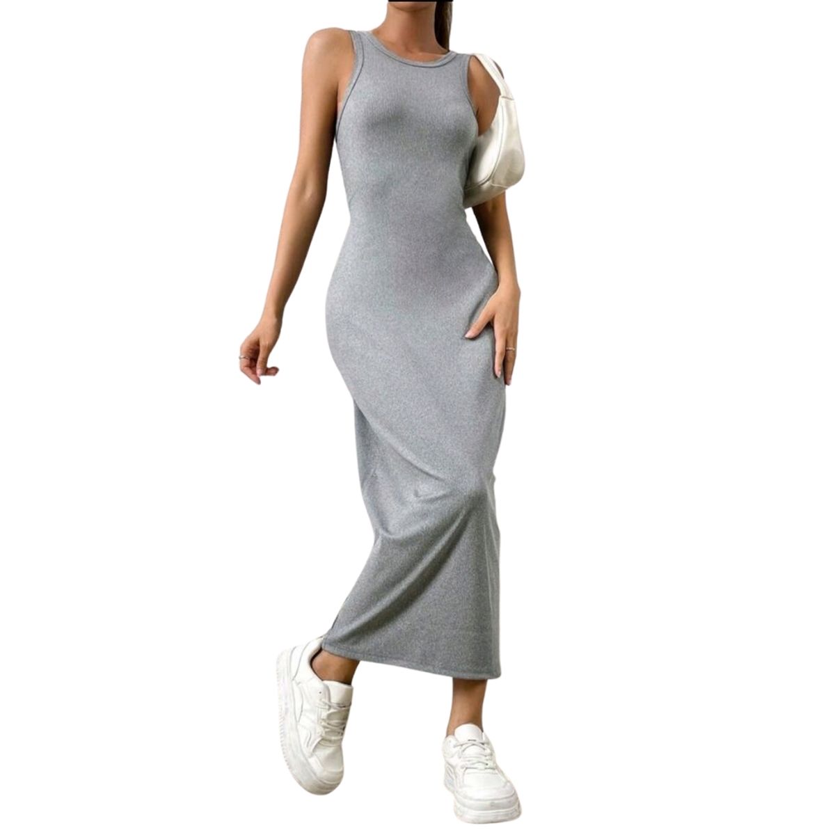 GENERICO - VESTIDO AJUSTADO CUELLO HALTER  SIN MANGAS IDEAL PARA EL VERANO