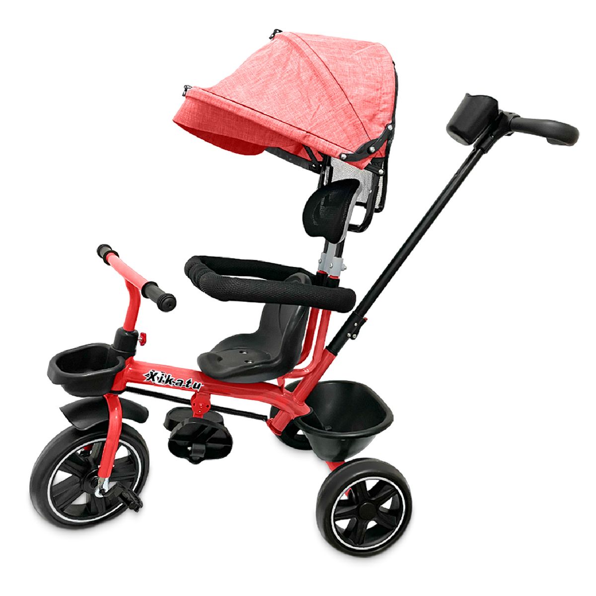 MUNDO ONLINE - Triciclo Coche Infantil 5 En 1 Toldo Mango Direccional