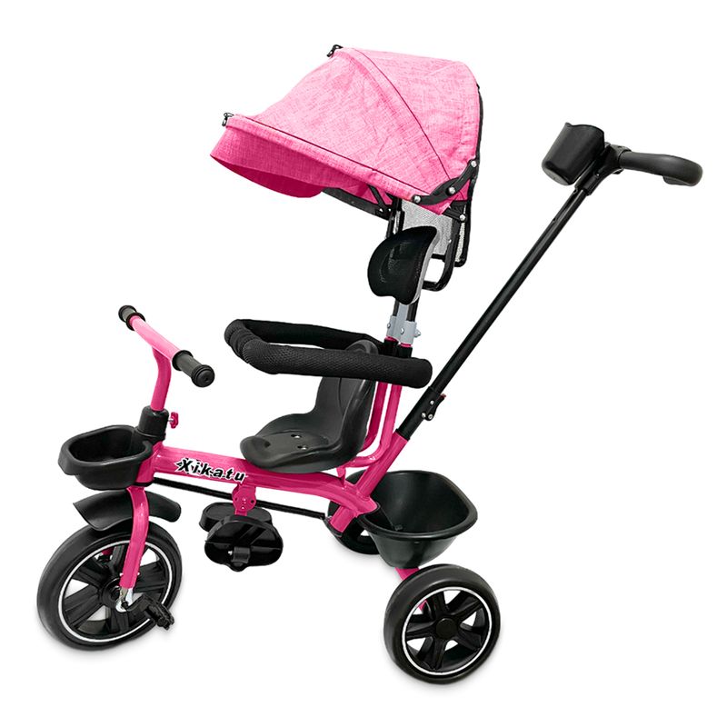 MUNDO ONLINE - Triciclo Coche Infantil 5 En 1 Toldo, Mango Direccional