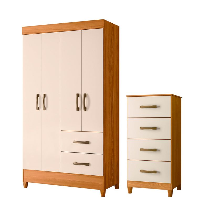 VEKKAHOME - COMBO CLOSET 4P+COMODA 4C CARV (271002+276017