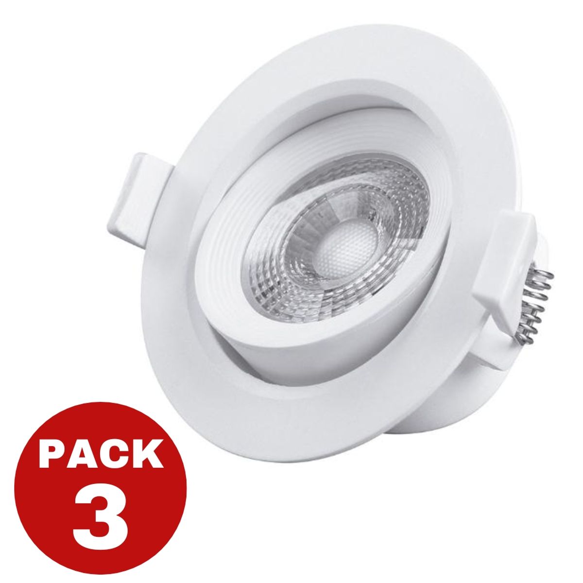 GENERICO - Foco Spot Embutido Redondo Blanco 6.5w Techo Want Pack 3 Und luz fria
