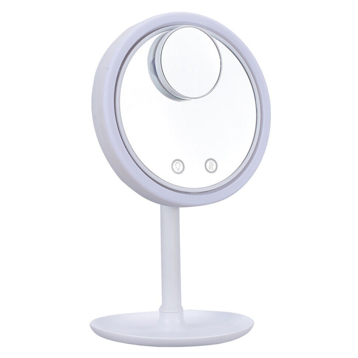 GENERICO - Espejo de Maquillaje giratorio con luces LED y ventilador