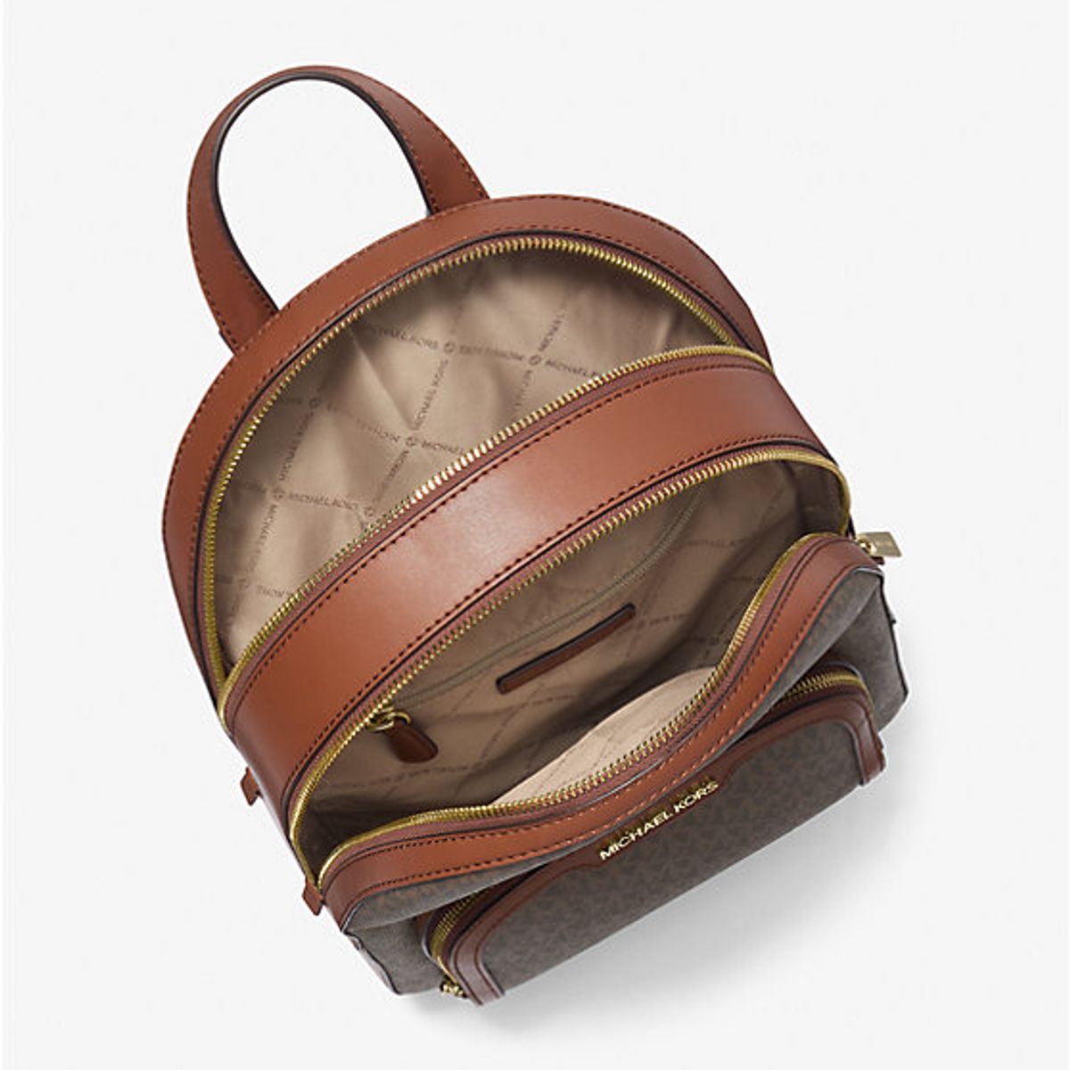 MICHAEL KORS - Mochila Michael Kors Jaycee Mediana Monograma cafe