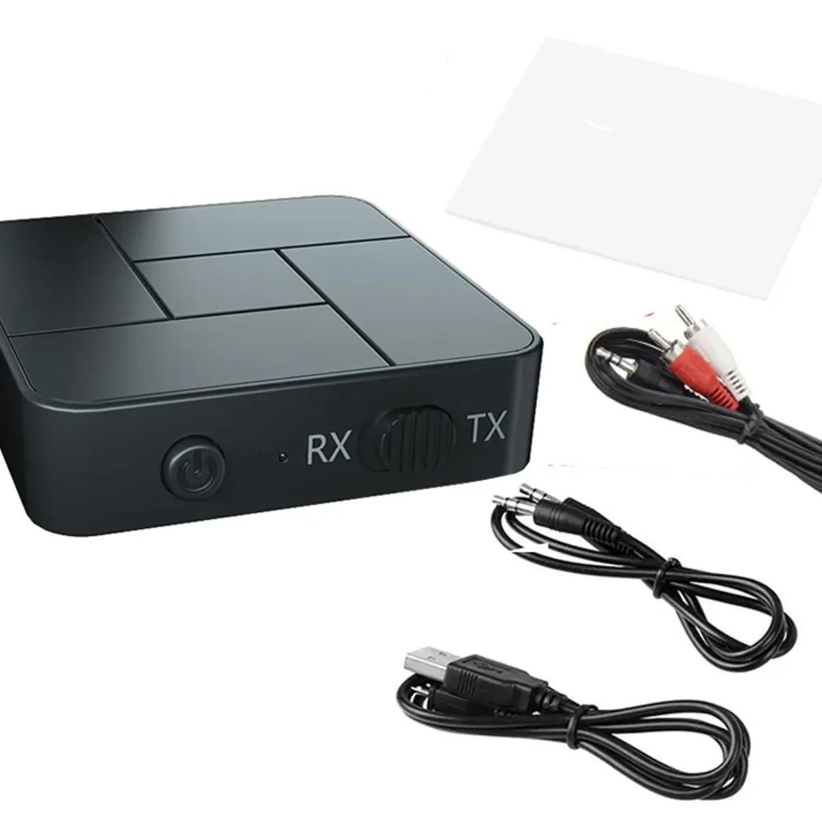 GENERICO - Adaptador Receptor de Audio con Bluetooth 5.0 + Cable 3.5mm y RCA