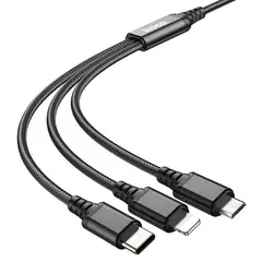 HOCO - Cable X76 3 en 1 Lightning/Micro-USB/Type-C