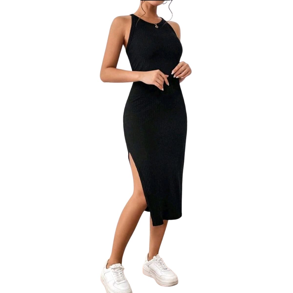 GENERICO - VESTIDO LARGO AJUSTADO JUVENIL SIN MANGAS IDEAL PARA VERANO V041