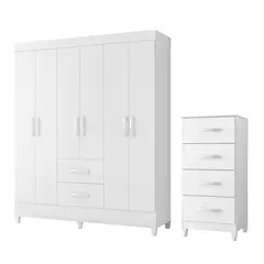 VEKKAHOME - COMBO CLOSET 6P + COMODA 4C WT (271038+276036