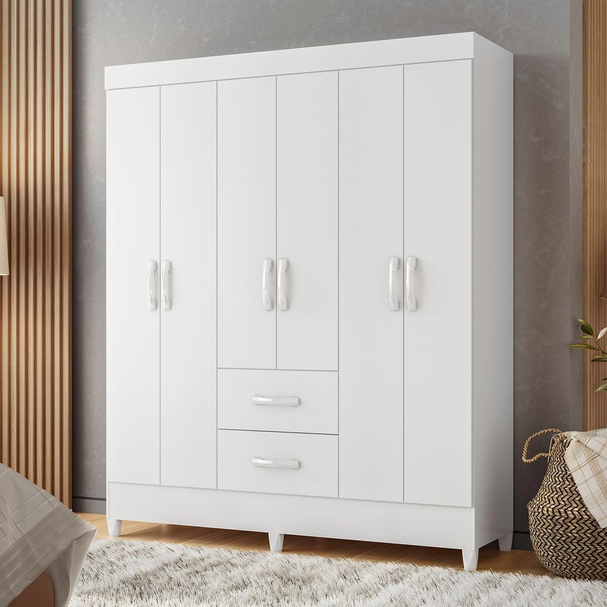 VEKKAHOME - COMBO CLOSET 6P + COMODA 4C WT (271038+276036