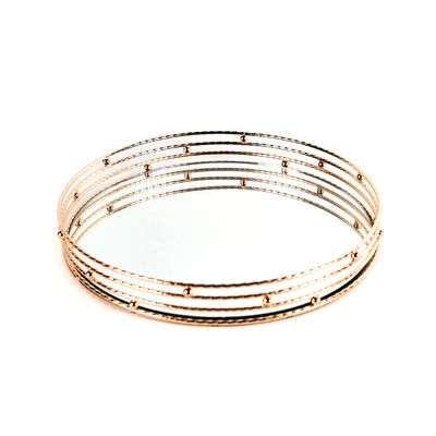 Imagen 2 del producto Bandeja Decorativa Espejo Gold Centro de Mesa 28 cm