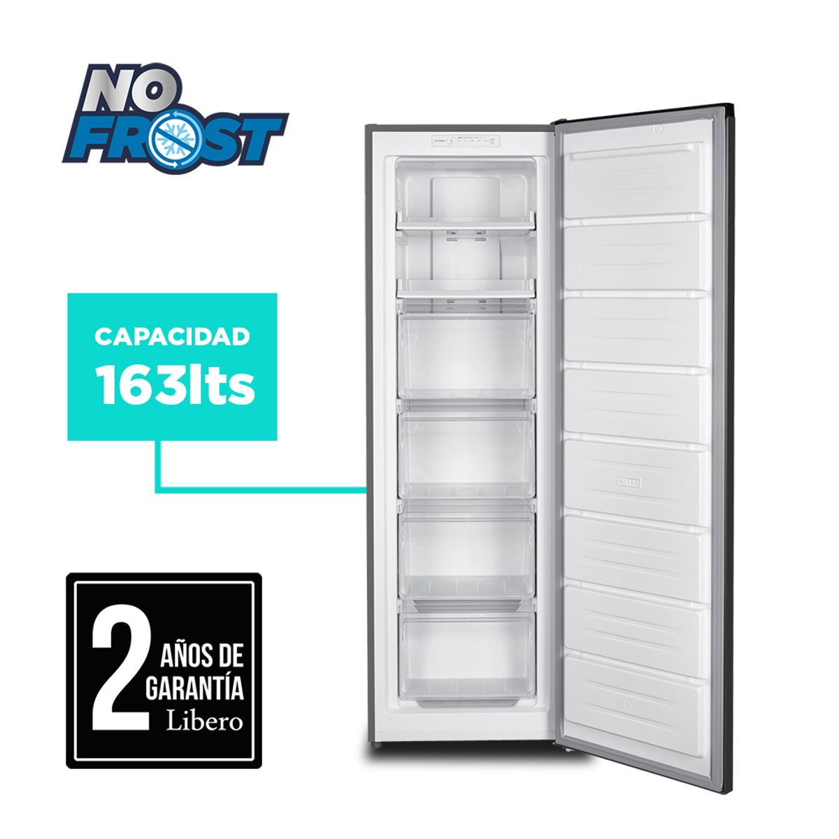 LIBERO - FREEZER VERTICAL NO FROST 163 LTS LFV-290NFI INOX