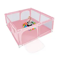 MUNDO ONLINE - Corral de Seguridad Bebe 120cm Cuadrado Rosado