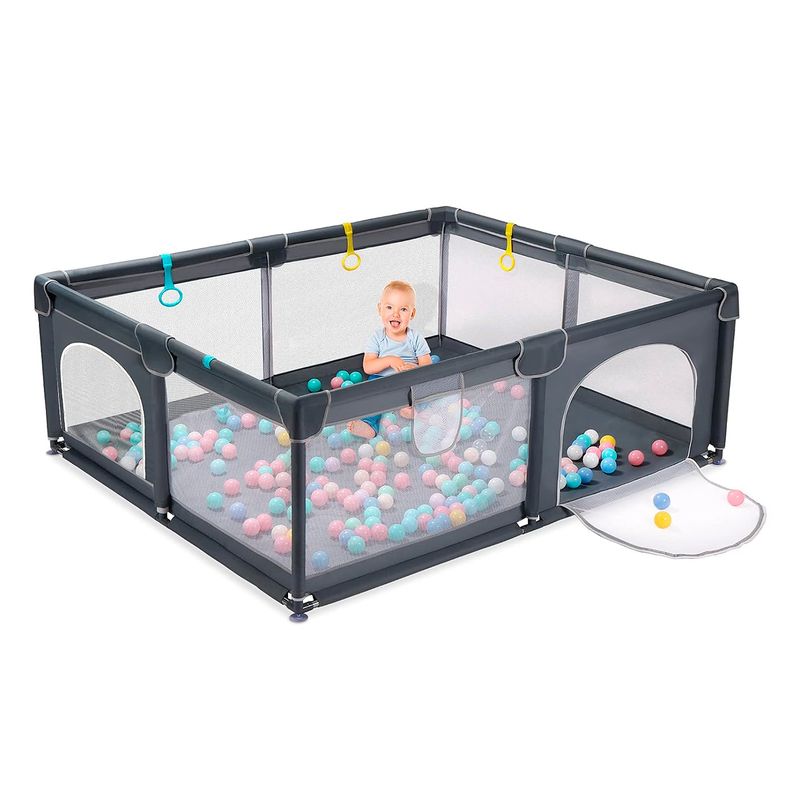 MUNDO ONLINE - Corral de Seguridad Bebe 180cm Rectangular Gris