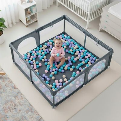 Imagen 2 del producto Corral de Seguridad Bebe 180cm Rectangular Gris