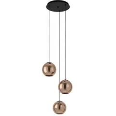 EGLO - Lámpara Colgante Cordoba Acero Negro E27 3X40W IP20 Cod390094