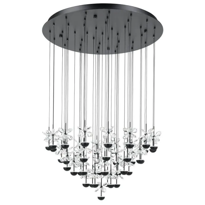 EGLO - Lámpara Colgante Led Pianopoli 2 Acero, Negro 390305