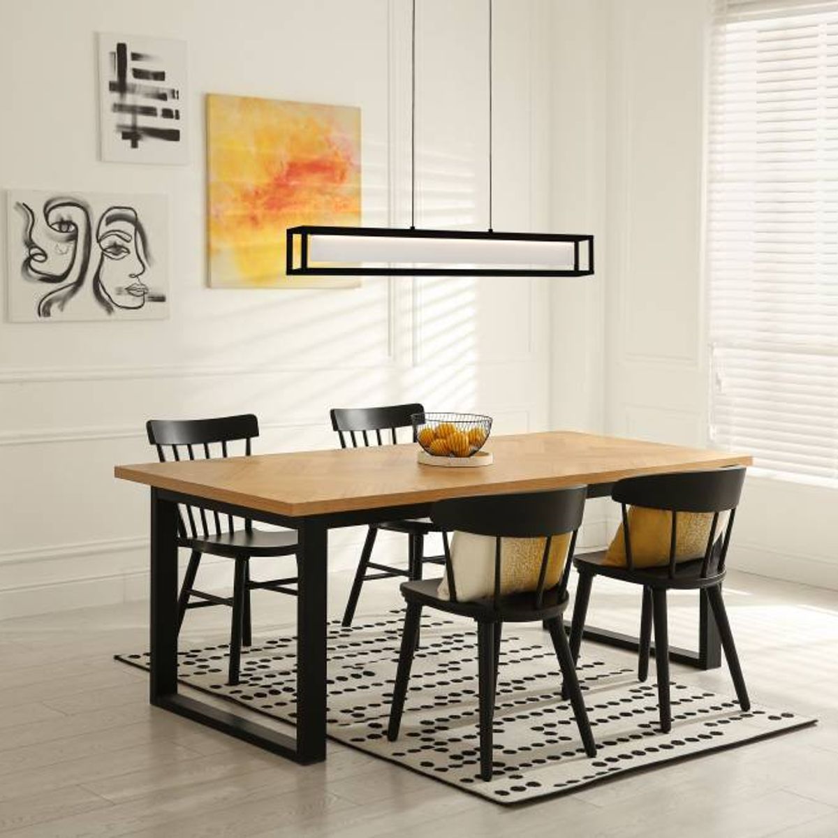 EGLO - Lámpara Colgante Gualajo Negro Led incluida 3000lm 27W Cod39629