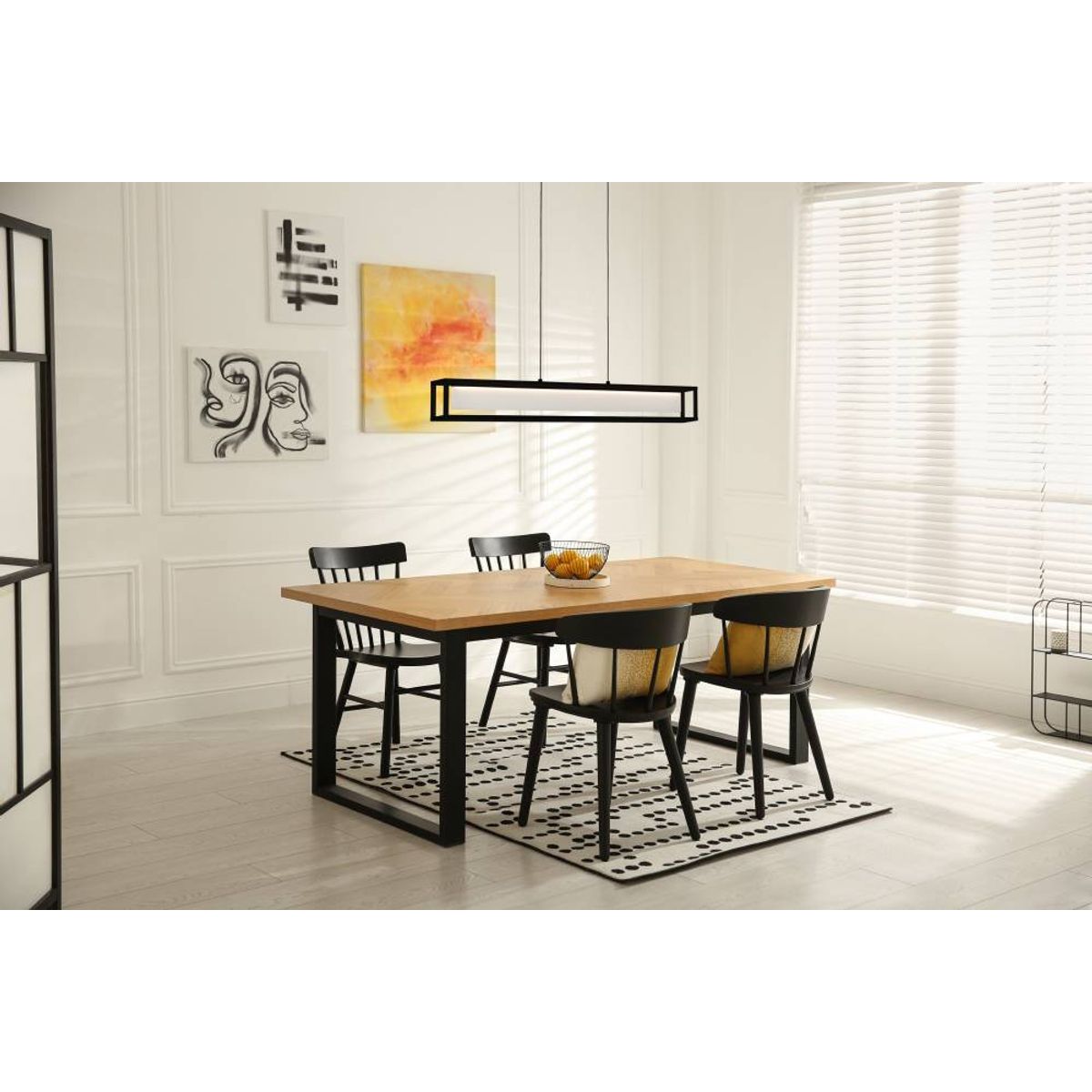 EGLO - Lámpara Colgante Gualajo Negro Led incluida 3000lm 27W Cod39629