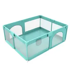 MUNDO ONLINE - Corral de Seguridad Bebe 180cm Rectangular Celeste