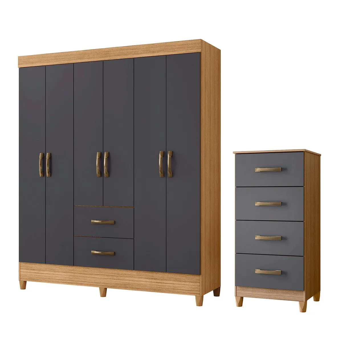 VEKKAHOME - COMBO CLOSET 6P+COMODA 4C GRAP (276038+271153