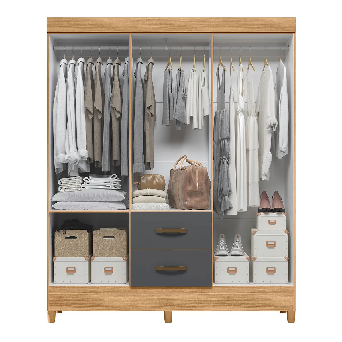 VEKKAHOME - COMBO CLOSET 6P+COMODA 4C GRAP (276038+271153