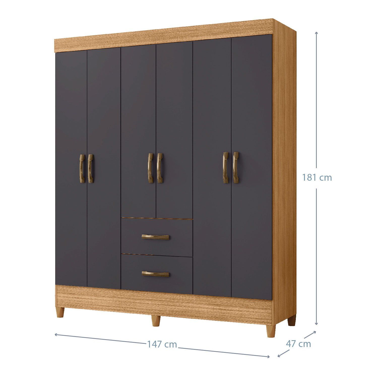 VEKKAHOME COMBO CLOSET 6P+COMODA 4C GRAP (276038+271153