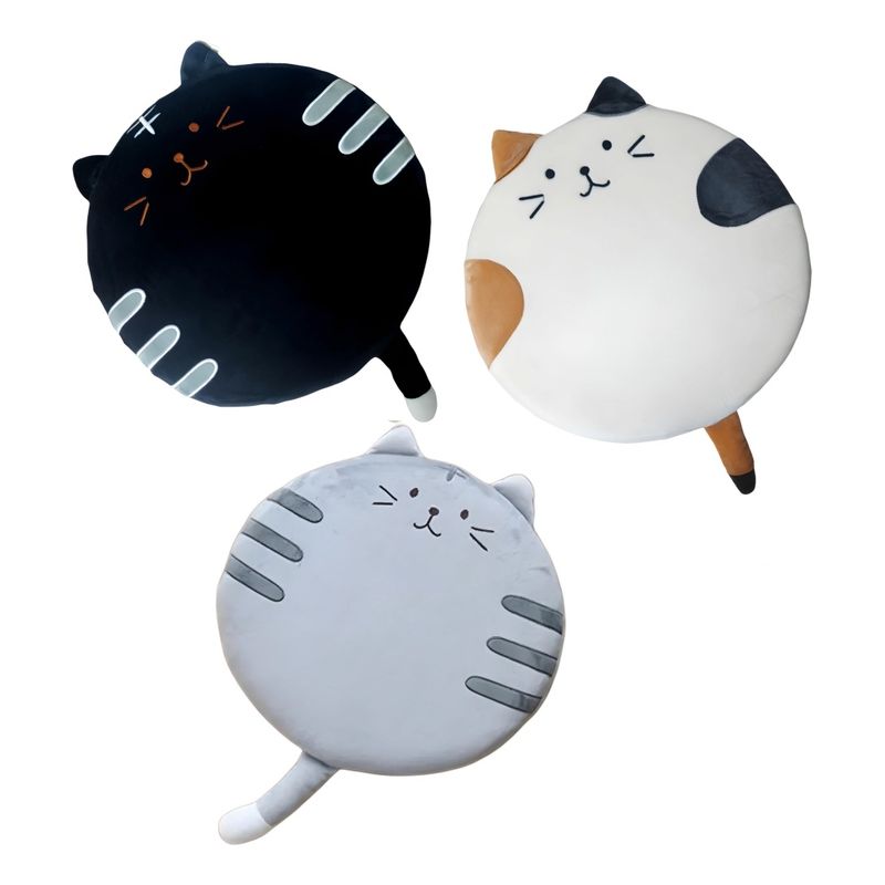 GENERICO - Cojín Para Silla Con Memoryfoam Diseño Gato Cat Cómodo GRIS