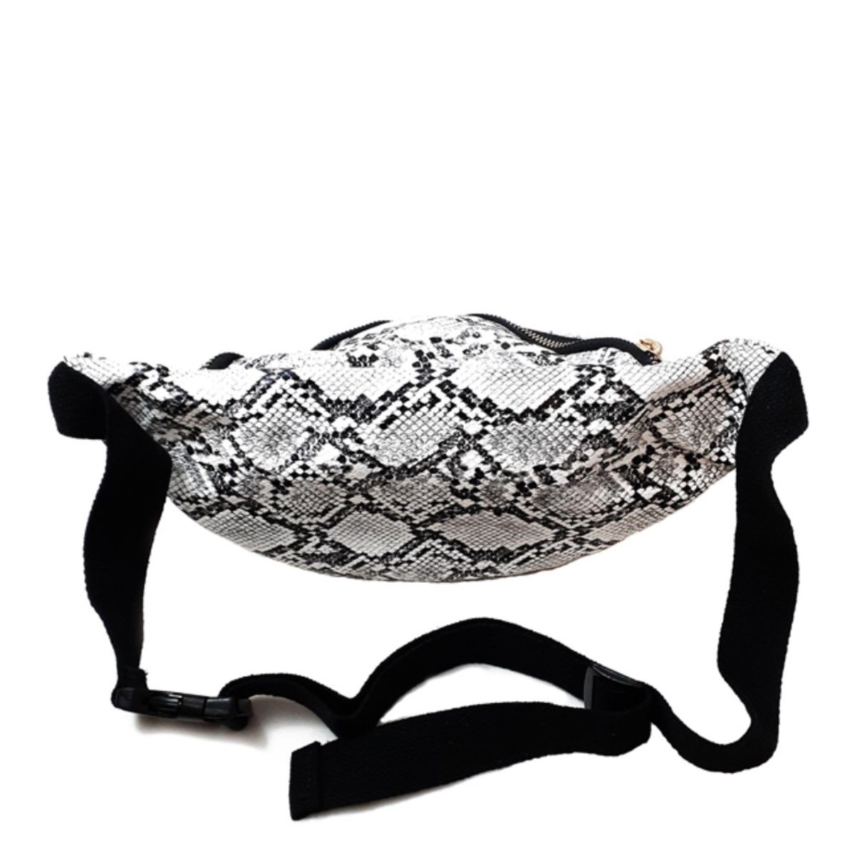 VANE COLLECTION - Cartera tipo banano mujer ecocuero print negro y blanco