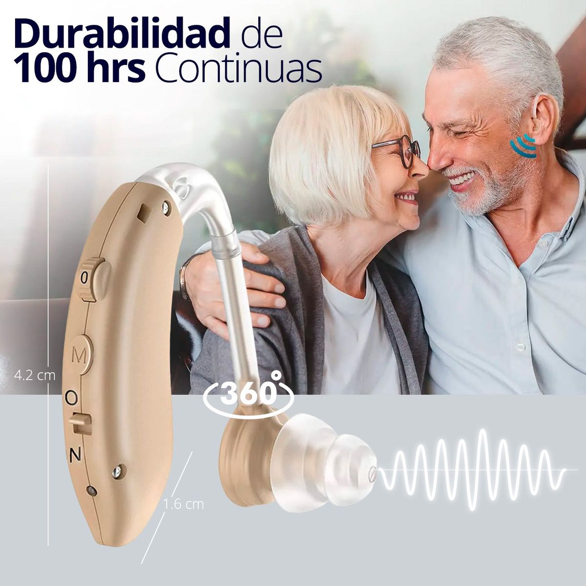 TOPMEDIC - Audífono Ortopédico Recargable 4 Eliminadores De Ruido