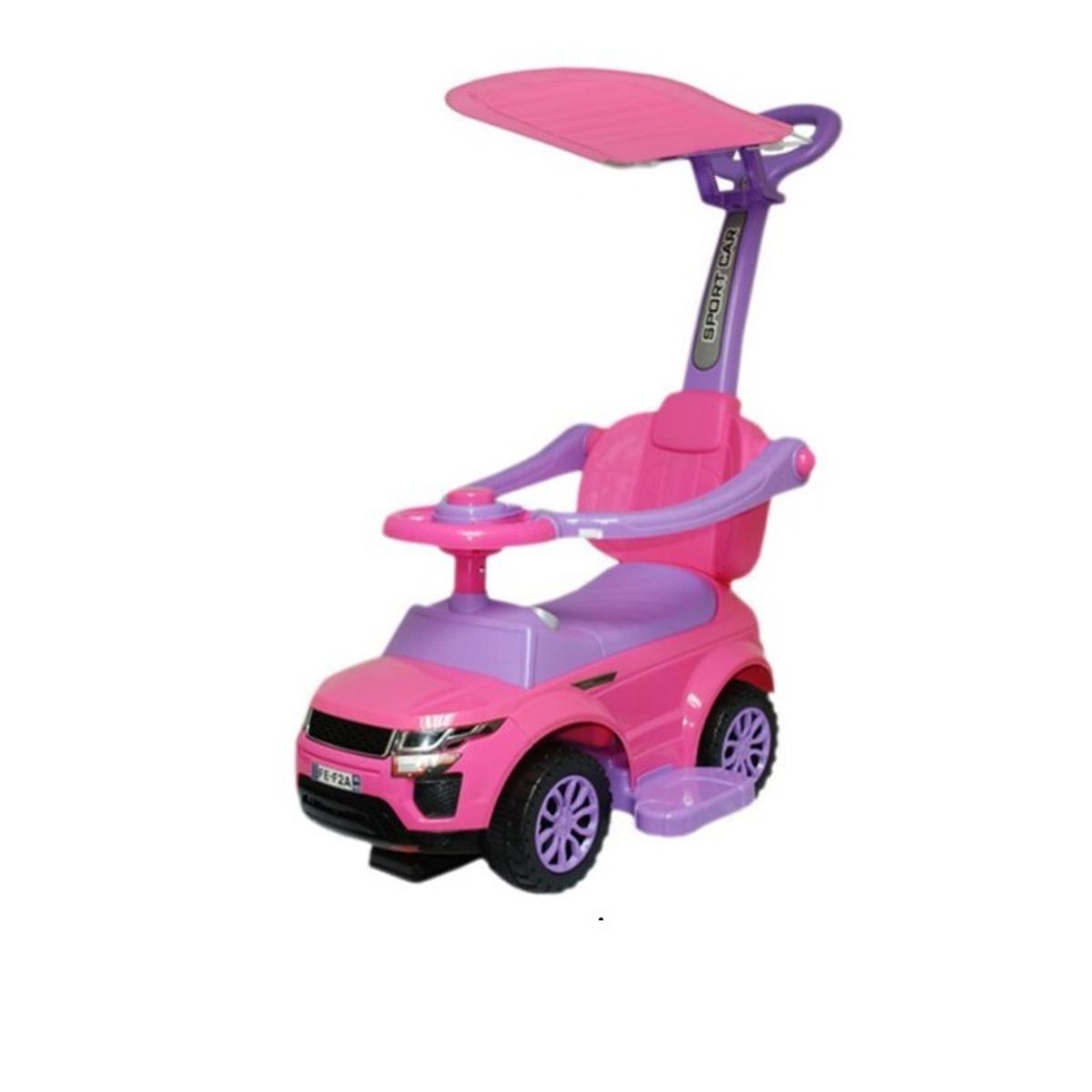 GENERICO - Corre Pasillo Auto Con Manilla 3 EN 1 ROSADO