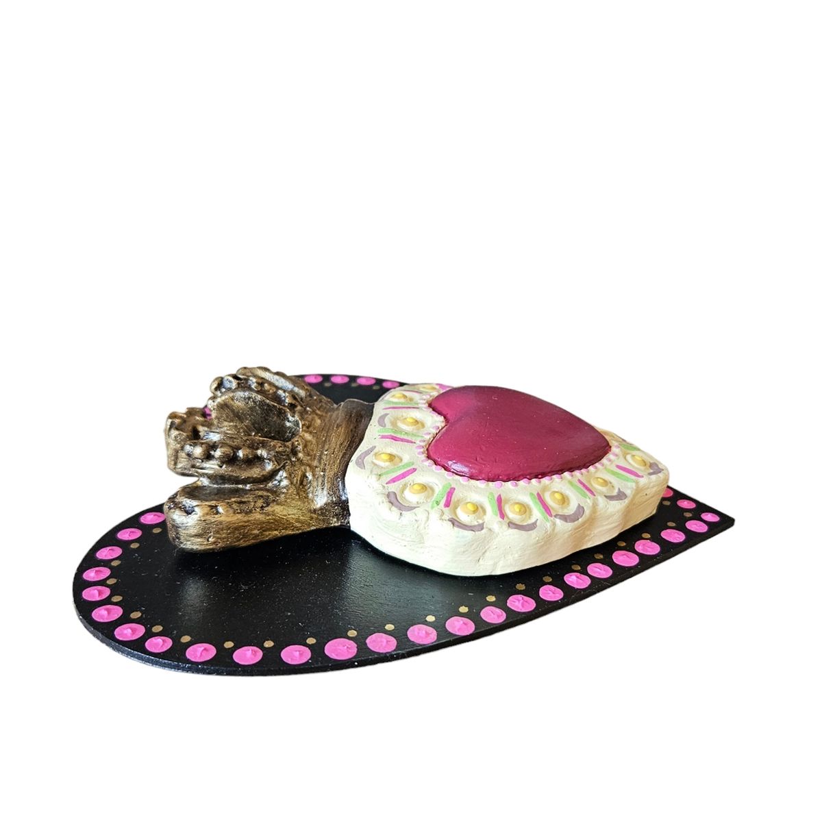 CREA TALLER - Cuadro corazón amarillo corona decorativo