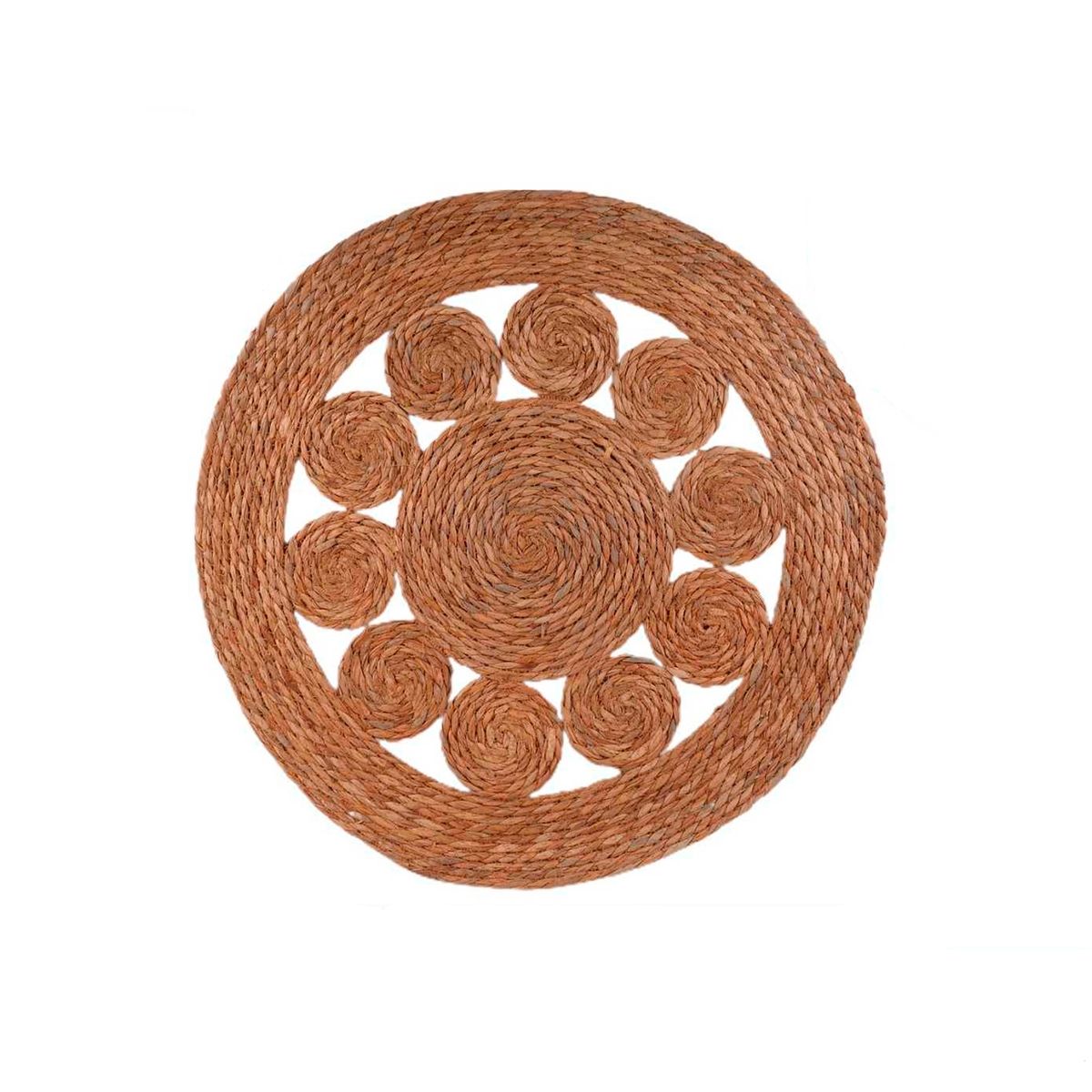 NEWTREE - Alfombra de Mimbre Redonda Diseño 90cm