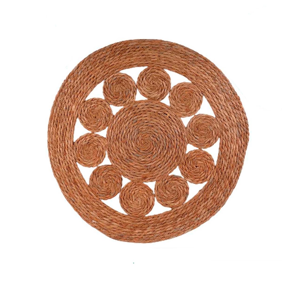 NEWTREE - Alfombra De Mimbre Redonda Decorativa Diseño 120cm