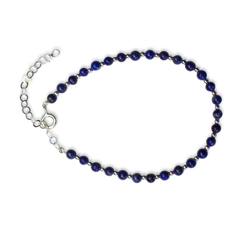 ANDREA COGGIOLA JOYAS - Pulsera Bolitas Lapislázuli Bolitas Plata Fina 925
