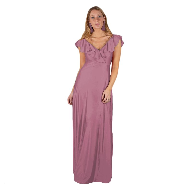 MARIA PASKARO - Vestido Largo Marken Lila Lycra Vuelo Grande Maria Paskaro - Lila