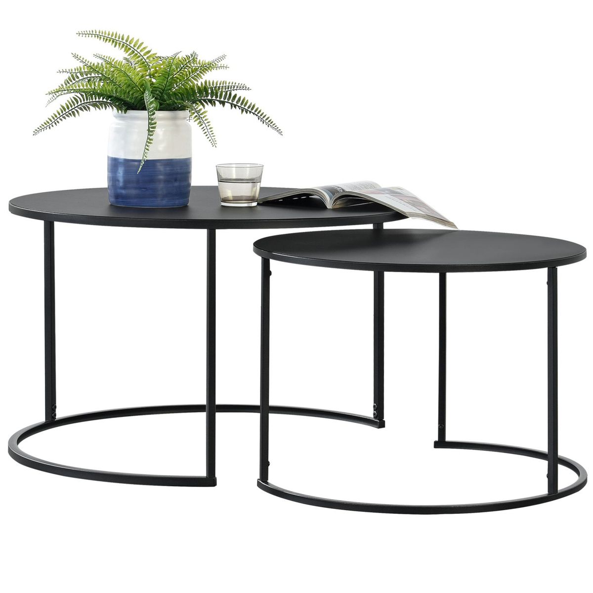 LIVING MARKET - Mesa de Centro Nido Metálica Elda 46 x 74 Hecho a Mano