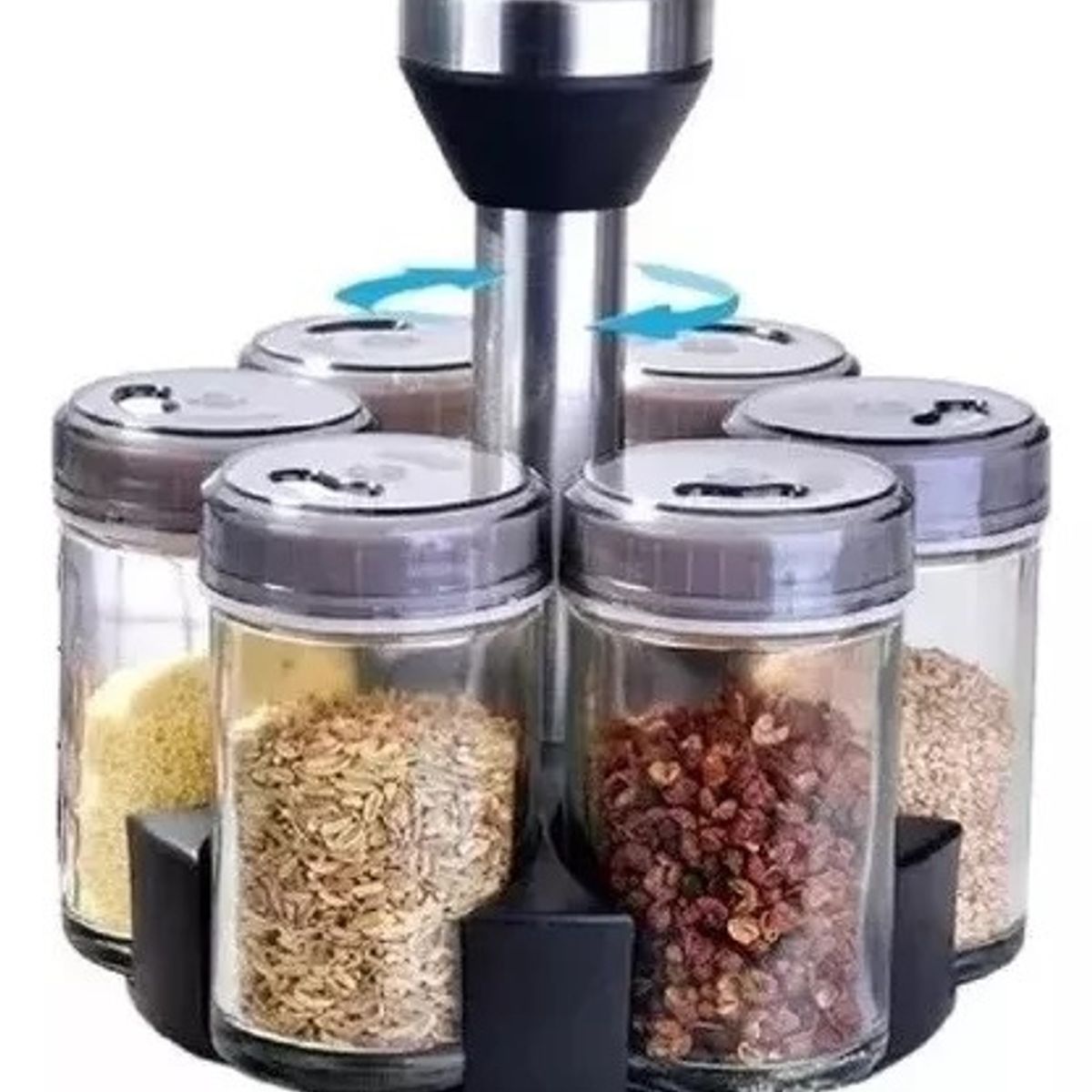 GENERICO - Set Especiero Condimento Giratorio 360 Salidas Multiples
