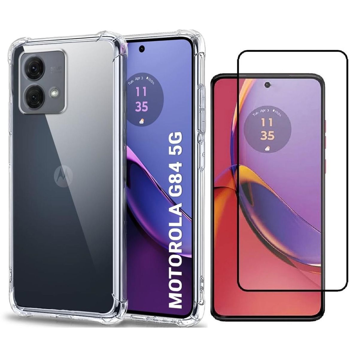 GENERICO - Carcasa Moto G84 5g Antishock Compatible + Lamina Completa