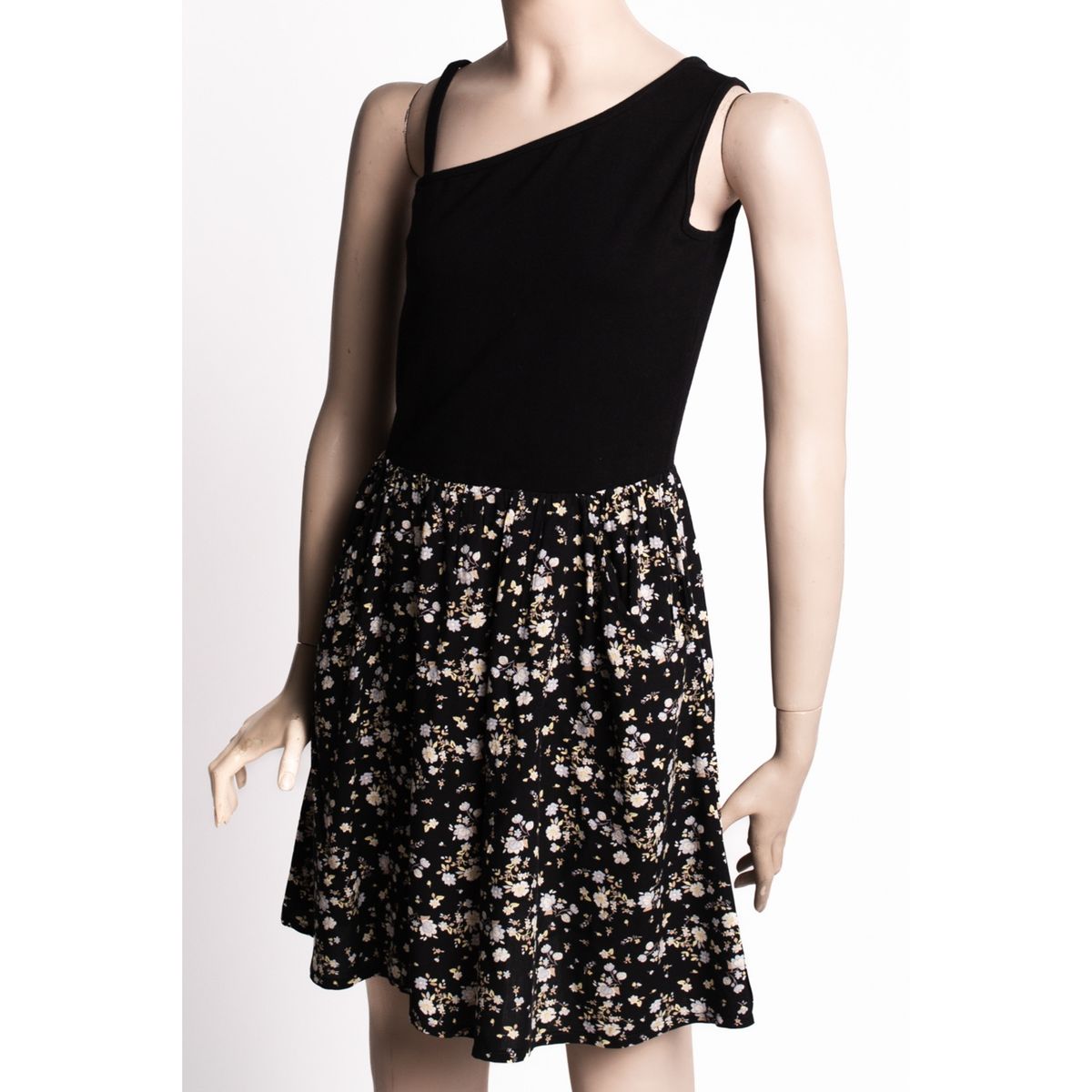 CACAO - Vestido Koral Bitela Escote Asimétrico Negro Cacao