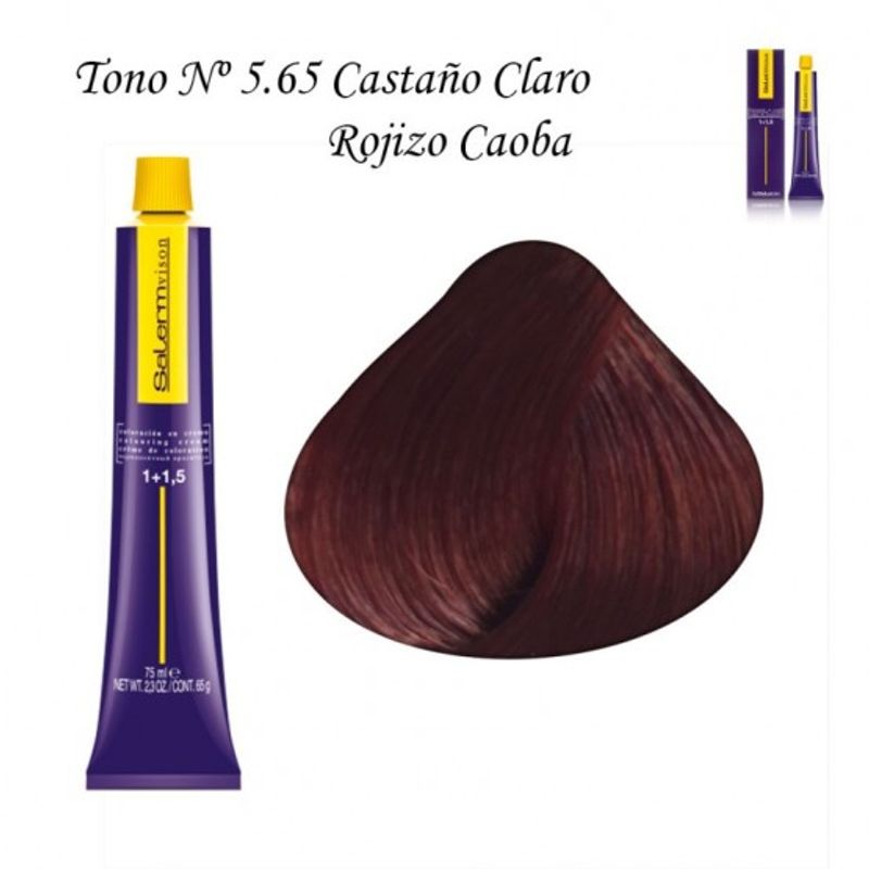 GENERICO - Tinte Salerm Visón 5,65 Castaño Claro Rojizo Caoba 75ml.